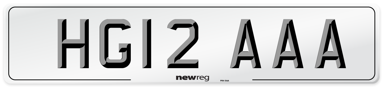 HG12 AAA Number Plate from New Reg